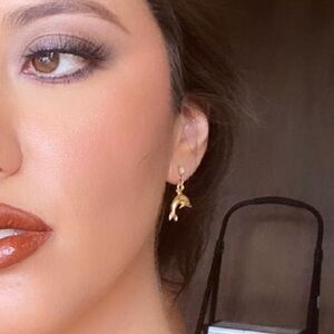 Vintage Gold Tone Dolphin Earrings